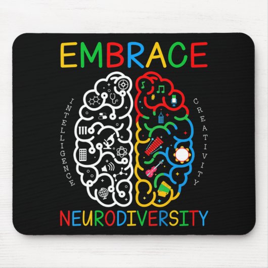 自閉症意識シャツが神経多様性を受け入れるADHD マウスパッド (正面)