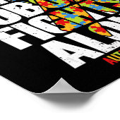 自閉症意識シャツファミリーサポートママ自閉症A ポスター (角)