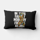 自閉症意識シャツファミリーサポートママ自閉症A ランバークッション (裏面)