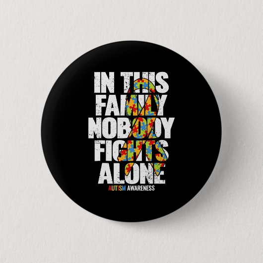 自閉症意識シャツファミリーサポートママ自閉症A 缶バッジ (正面)