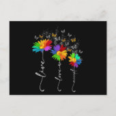 自閉症意識シャツライブラブ自閉症フロロを受け入れる ポストカード (正面)