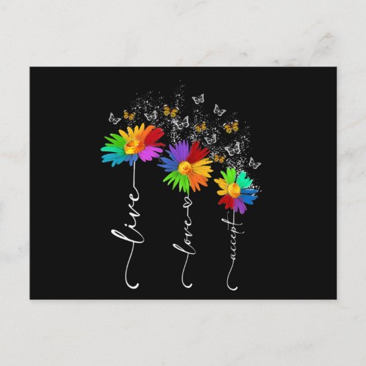 自閉症意識シャツライブラブ自閉症フロロを受け入れる ポストカード (正面)