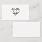 自閉症意識シャツ – 自閉症ハートシャツ 名刺 (正面/裏面)