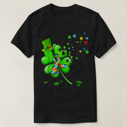 自閉症意識シャムロックSt patricks dayギフト Tシャツ (デザイン正面)