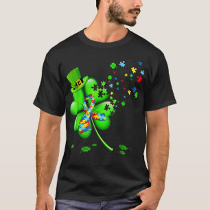 自閉症意識シャムロックSt patricks dayギフト Tシャツ