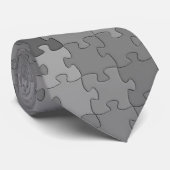 自閉症意識シンボルパズルピース灰色 ネクタイ (ロール)