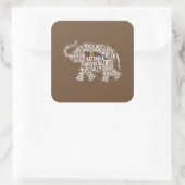 自閉症意識ステッカー：象ステッカー スクエアシール (バッグ)