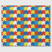 自閉症意識スペクトラムジグソーパズルピース ラッピングペーパー (フラット)