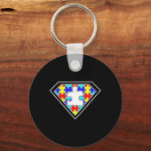 自閉症意識スーパーヒーロー自閉症ギフトボーイズ教え キーホルダー (裏面)