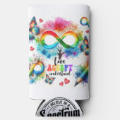 自閉症意識セルツァークーラーボックス スリム缶クーラー (正面)