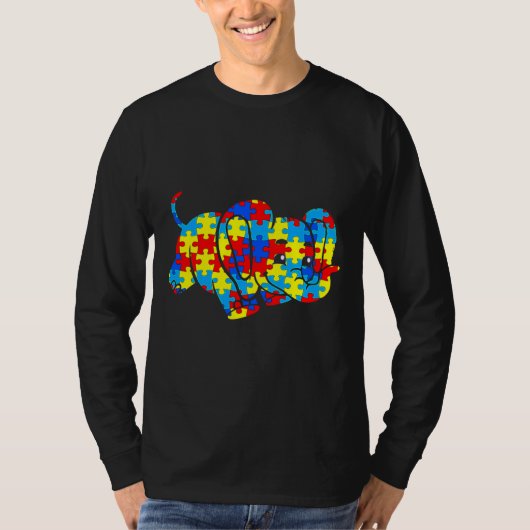 自閉症意識ゾウの贈り物 Tシャツ (正面)