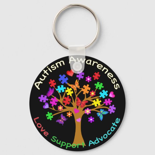 自閉症意識ツリー キーホルダー (正面)