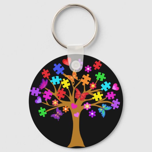 自閉症意識ツリー キーホルダー (正面)
