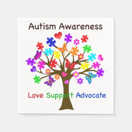 自閉症意識ツリー スタンダードカクテルナプキン