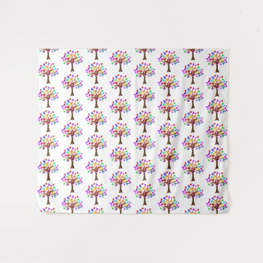 自閉症意識ツリー タペストリー (正面(横))