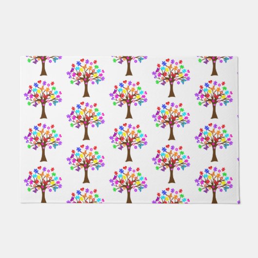 自閉症意識ツリー ドアマット (正面)