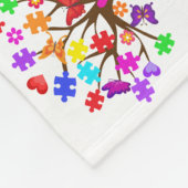 自閉症意識ツリー フリースブランケット (角)