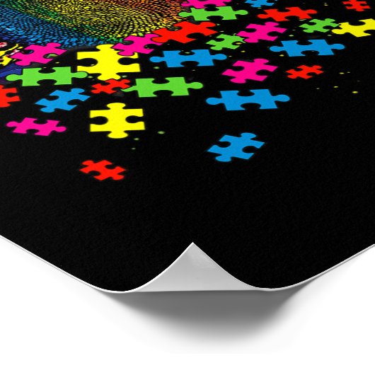 自閉症意識デイジー花受け入れ理解ロー ポスター (角)