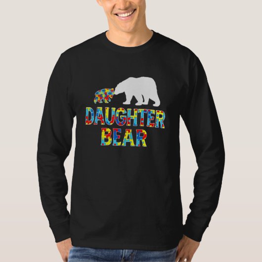自閉症意識ドーターベアパズルサポートオティ Tシャツ (正面)