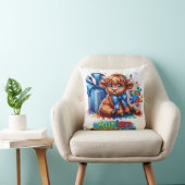 自閉症意識ハイランドカウアクセント枕 クッション (椅子)