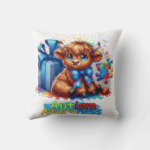 自閉症意識ハイランドカウアクセント枕 クッション (裏面)