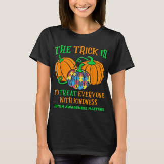 自閉症意識ハロウィーン秋10月パズルパム Tシャツ