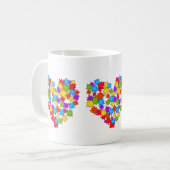 自閉症意識ハートマグ コーヒーマグカップ (正面左)