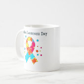 自閉症意識ハート コーヒーマグカップ (正面左)