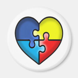 自閉症意識ハート マグネット