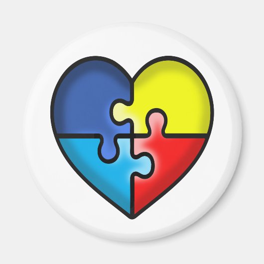 自閉症意識ハート マグネット (正面)