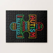 自閉症意識ハート 賛美 ジグソーパズル (横)