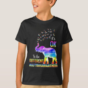 自閉症意識バタフライゾウ大丈夫 Tシャツ