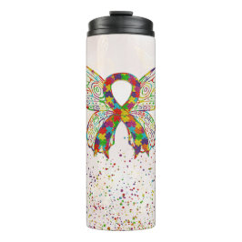 自閉症意識バタフライリボン タンブラー