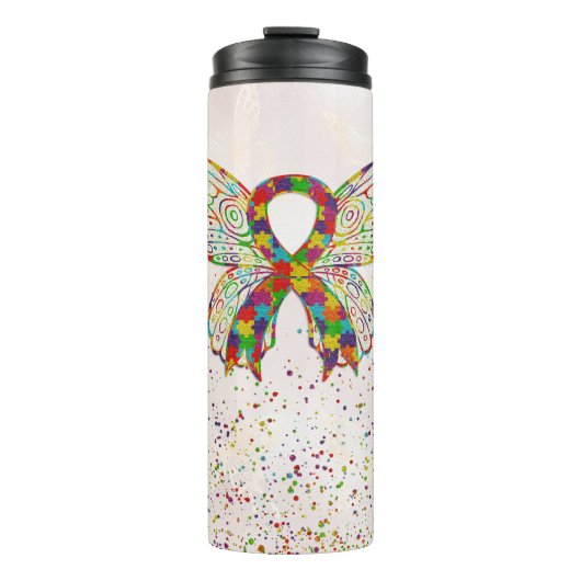 自閉症意識バタフライリボン タンブラー (正面)