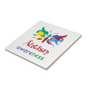 自閉症意識バタフライ タイル (側面)