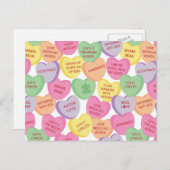 自閉症意識バレンタインハートキャンディことわざ シーズンポストカード (正面/裏面)