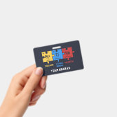 自閉症意識パズルチーム名ID バッジ (手持ち)