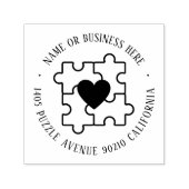 自閉症意識パズルハート名差出人住所 セルフインキングスタンプ (デザイン)