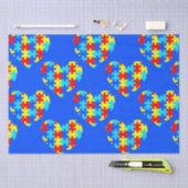 自閉症意識パズルピースハート 薄葉紙 (クラフト)