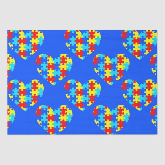 自閉症意識パズルピースハート 薄葉紙 (正面)