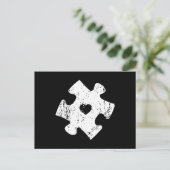 自閉症意識パズルピースポケットシャツ自閉症 ポストカード (スタンド正面)