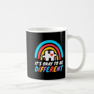 自閉症意識パズルピースレインボーTシャツ214 コーヒーマグカップ