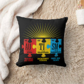 自閉症意識パズル化学元素 クッション (ブランケット)