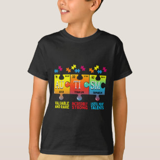 自閉症意識パズル化学元素 Tシャツ