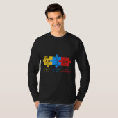 自閉症意識パズル周期表要素 Tシャツ (正面フル)