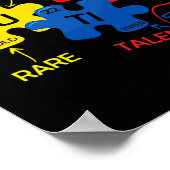 自閉症意識パズル周期表要素Mo ポスター (角)