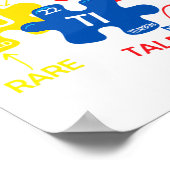 自閉症意識パズル周期表要素Mo ポスター (角)