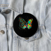 自閉症意識パズル蝶 缶バッジ (インサイチュ)