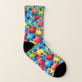 自閉症意識パズル ソックス (左内側)