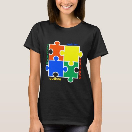 自閉症意識パズル Tシャツ (正面)